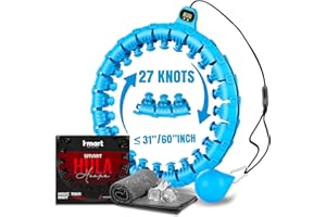 K-MART Smart Hula Hoop, Weighted Hula Hoop, Adjustable Fitness Exercise Weighted Hula Hoop, 27 Removable Knots/Left