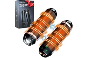 LIEBERWELL Calentador de Manos Eléctrico 10000mAh, Calentador de Manos Eléctrico Dividido Magnético Paquete de 2, Calentador de Manos 2 en 1 con Linterna/3 Modos Calefacción Mini Calentador Manos para Exteriores