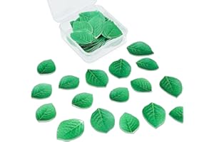 Morofme 92 Stück essbare Blätter, essbare grüne Kuchendekoration, essbares Oblatenpapier, Kuchendekoration für Hawaii, Aloha, Sommer, Hochzeit, Geburtstag, Babyparty