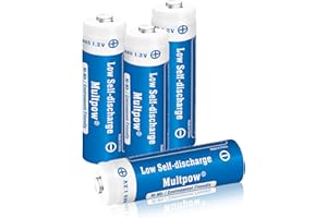 KLGFI AA Akkus Wiederaufladbar, Batterien AA 2600mAh 4 Stück 1.2v Aufladbare Batterien AA Hohe Kapazität, Geringe Selbstentladung AA Akku Typ NI-Mh Batterien-Blau