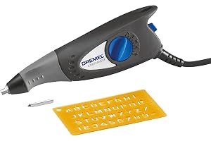 DREMEL 290 gravyrverktyg – kompakt gravyrverktyg med ett gravyrstift av hårdmetall och en mall för gravyr i trä, metall, keramik, plast och läder