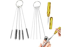 CALDAMN 11 Stück Airbrush Reinigungsset mit Bürsten und Nadeln aus Rostfreiem zum Reinigen von Verstopften Airbrush-Düsen airbrush cleaner Zur Reinigung und Reparatur von Airbrush-Pistolen Airbrush Reiniger