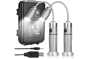 ‎IMAGE IMAGE Wiederaufladbare ultrahelle Grillampe mit superhellen LED-Lichtern, flexible Schwanenhals-Grilllicht mit Magnetfuß, vollständig einstellbar batteriebetrieben, Geschenke für Männer Vatertag, weiß