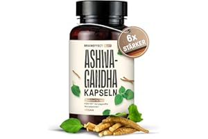 ‎BRAINEFFECT Premium Ashwagandha Kapseln (Extrakt = 6x Stärker als Ashwagandha Pulver (gleichw. 3.300mg Pulver Pro Kapseln)) - Vegan, Ohne Zusatzstoffe, Laborgeprüft, Deutsche Qualität - 90 Hochdosierte Kapseln