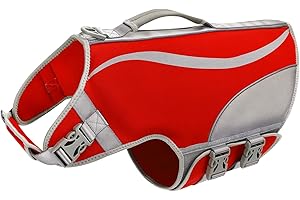 BOTEWO Giubbotto Salvagente per Cani di XGrande Taglia: Giubbotto Salvagente Regolabile con Maniglia di Salvataggio, Giubbotto da Nuoto per Cani di Sicurezza in Acqua per Piscina, Spiaggia, Barca