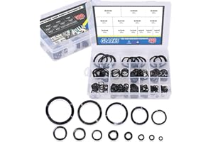 Glarks 320-teiliges Set aus Kompressionsringen aus Karbonstahl, gewellt, gewellt, Federscheiben, Sortiment