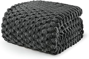 Exclusivo Mezcla Kuscheldecke Fleece Decke, Flauschige Sofadecke 220 x 240 cm, Jacquard-Überwurfdecke Wohndecke Tagesdecke, Warm und Leicht für Ganzjahreszeit, Dunkelgrau
