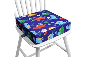 HOTUT Sitzerhöhung Stuhl Kind,Tragbares Cartoon Boostersitz,Stuhlerhöhung Kissen für Kleinkind,Abnehmbar Waschbar Sitzkissen Kinder Stuhl mit 2 Anti-Rutsch-Schnalle für Essen,Ausflug,Picknick,Reisen
