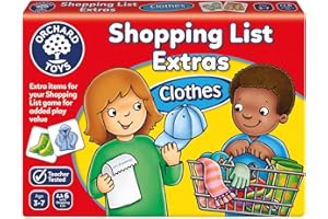 Orchard Toys Shopping List Extras Pack - Clothes Game, Add On Pack to Shopping List, Educational Memory Game, Perfect for Kids Age 3-7.