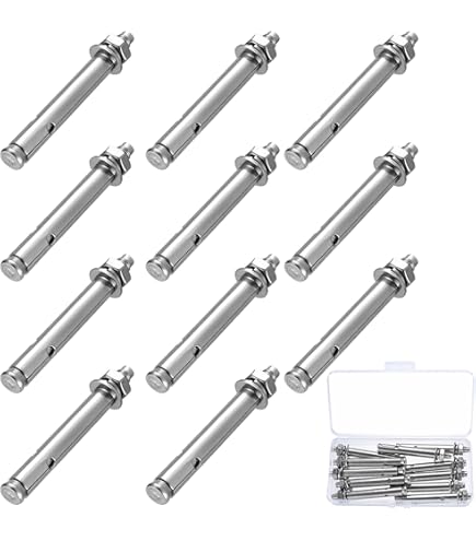 12 Bulloni Di Espansione M8 X 50mm - Acciaio Inox 304 - Per Mura, Cemento, Cartongesso - Per Condizionatori, Recinzioni