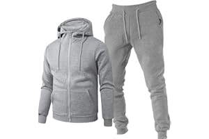 TONY BACKER Tuta Uomo In Cotone Sportiva Con Chiusura Zip Completo Tuta In Casa