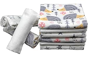 CLEVERE KIDS BABY-COLLECTION ClevereKids Langes bébé en molton Flanelle | Lot de 9 | 38 x 38 cm | Coton brossé | certifié Oeko-Tex Standard 100