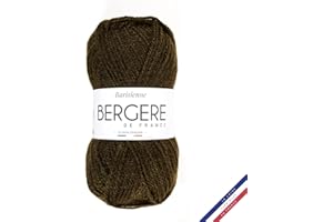BERGERE DE FRANCE Bergère de France - BARISIENNE, gomitoli di lana per lavoro a maglia e all'uncinetto (50 g) - 100% acrilico - 4 mm - Filo tondo molto morbido - Marrone (MOUSSE)
