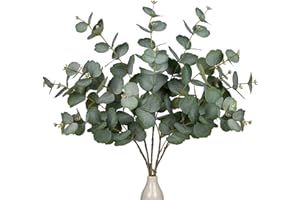 ‎BRIFUL 5pcs Artificial Branch Eucalyptus Artificial Decorative Branches, Green Eucalyptus Leaves Artificial Plant Like Real Decorative Plants for Wedding, Centerpiece, Flower Arrangement, Home Decoration