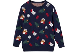 Vertbaudet Jungen Weihnachtspullover mit lustigem Jacquardmuster