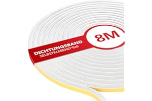 XEEINC 8M Bürstendichtung Selbstklebend, 9mm(B) x 9mm(D) Bürstendichtung für Rolladen Schiebetür, mit Idealer Klebkraft, Türbürstendichtung Insektenschutz für Fenster Tür - Weiß