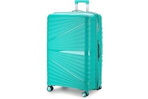 Aerostar 32” Extra Large Lightweight PP Hard Suitcase 4 Silent Spinner Wheels Check-in Luggage Integrated Safe and Secure TSA Lock (Aqua Blue, 117 Litre)