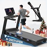 Professional Folding Treadmill with App, Motor 7.5HP 20 km/h, Automatic Inclination 20 Levels, Running Machine for Home Gym,