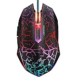 VGUARD Gaming Mouse, Comfortable Wired USB Optical RGB Ergonomic Mice for PC Computer Laptop, 6 Programmable Buttons, 4 Adjus