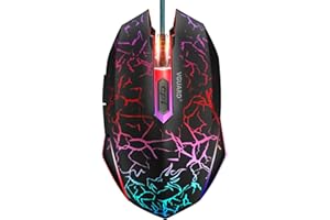 VGUARD Ratón Gaming con Cable, 4 dpi Adjustables hasta 2400, Gaming Mouse Óptico, Ratón Ergonómico Óptico RGB con 6 Botones y
