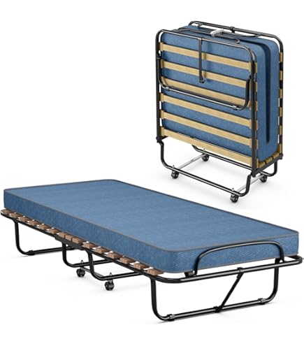 HOMCOM Klappbett 90x200 Cm - Gästebett Mit 10cm Matratze Bis 150kg