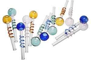 Jusalpha 10 st röktillbehör glasglasglasrör bongar 10 cm färgglad pyrex