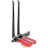 WiFi 6E Carte PCIe WiFi Intel AX210 | Bluetooth5.2 | Jusqu'à 5400Mbps | Tri-Bandes (6GHz/5GHz/2.4GHz) | OFDMA,MU-MIMO,Dissipa
