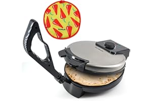 ‎STARBLUE 25,4 cm Roti-Maker von StarBlue mit kostenlosem Roti-Wärmer und abnehmbarem Griff – Indischen Chapati, Tortilla, Roti AC220-240V 50/60Hz 1200W, EU-Stecker