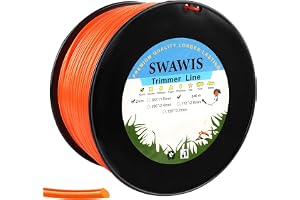 SWAWIS Rund nylonskärtråd 2,0 mm/340 m röd orange klippspole | Ersättningsspole för gräsklippare och borstklippare, ren trädg