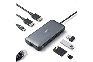 Anker PowerExpand 8-i-1 USB-C-adapter, USB-C mediahub, Dual 4K HDMI, 100 W Power Delivery 1 Gbps Ethernet 2 USB 3.0 dataporta