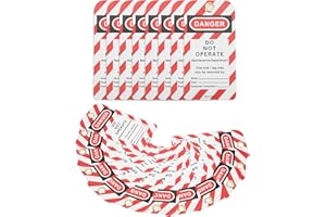 Yosoo Health Gear Tag di Blocco, 30pcs Tag di Blocco Tagout Riscrivibile Pericolo Non Gestisce Etichetta di Avvertimento di Sicurezza di Sicurezza Riutilizzabili per la Chimica del Settore
