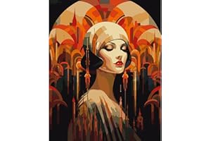 JATOK Paint by Numbers Kits for Adults, Painting Kits for Beginners On Clear Symbols Colored Canvas, Easy DIY Acrylic Pigment Drawing Paintwork for Home Wall Decor, 16x20in Frameless, Lady