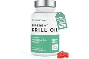 LOVE LIFE SUPPLEMENTS Krill Oil Omega 3 Capsules High Strength 1000mg | Sustainably Fished in Antarctic | 60 Red Softgels | Joint Care Supplements | with Powerful Antioxidant Astaxanthin and Phospholipids for Absorption
