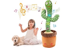 JISON21 New Dancing Cactus Talking Cactus Toy Singing Cactus Toy Repeat What You Say Cactus Plush Baby Toys Children's Gifts for Year Old Boys Girls