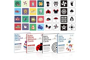 LUADREAMS Tarjetas Flashcards Bebe de Estimulación Visual para Bebés, Juguetes Bebes 0-36 Meses, Tarjetas Blanco y Negro Bebe + Formas y Tarjetas Colores de Contraste, Baby Visual Stimulation Cards (0-36 Meses)