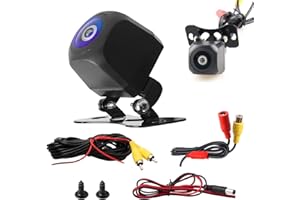 QINGCMING Caméra de Recul AHD 720P/1080P, Vision Nocturne, Étanchéité IP68, Grand Angle 175°, Caméra de Sécurité pour Voiture, SUV, Camping-Car, Camion – Installation Facile avec Câble RCA de 6M