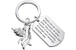 FEELMEM Inspirational Phoenix Keychain Phoenix Rising Rebirth Jewelry People Rise Out of The Ashes Fire Bird Jewelry for Break Up Gift Divorce Gift Cancer Survivor Recovery Gift