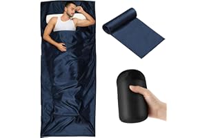 Aolso stugsovsäck Ultralätt, resesovsäck endast 210 g av mikrofiber, liten, tunn och kompakt, sovsäcksinlägg, reselakan, inre sovsäck, för ryggsäcksresa, hotell, camping, vandring