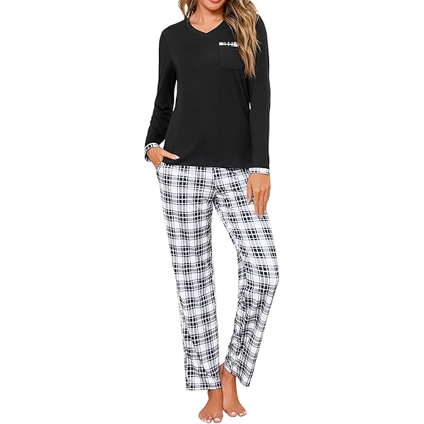 Bresdk dames lange pyjama, katoenen set, winter, lange mouwen