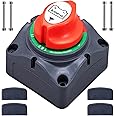 Heavy Duty Battery Switch 12V-60V Battery Isolator Master Disconnect Power Cut Off Kill Switch Waterproof for Marine Boat Car RV ATV Vehicle Battery Isolator Switch(Off-1-1&2-2)