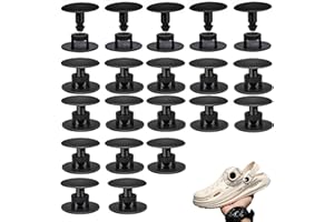 LONGRAY 20 PCS Rivets, Plastic Rivets, Croc Rivets, Croc Rivets Replacement, Replacement Rivets Button for Beach Shoe Repair Replacement Parts for Clog Shoe Strap Repair (Black)