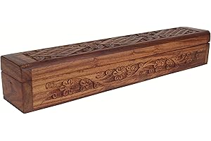 storeindya Wooden Incense holder box (CARVING COFFIN)