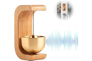 QUVBKZ Campanello Casa Magnetico, Campanello Anteriore da 72mmx26mm Campanello Porta Ingresso Dorato, Anello Fresco e Dolce, Campanello in Legno di Faggio, Adatto per Porta Dingresso, Porta del Negozio