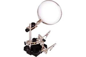 Levenhuk Zeno Refit ZF15 Lente d’Ingrandimento 2x / 6x con Supporto Terza Mano per Saldatura, Fai-da-te, Riparazioni e Pittura di Piccoli Oggetti