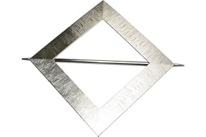 GARDINIA Broche decorativo Uranus con variilla, Decoración y recogida de telas y cortinas, Diámetro exterior Ø 14,5 cm, Metal, aspecto de acero inoxidable