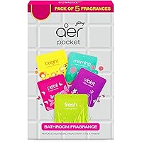 Godrej aer Pocket, Bathroom Air Fragrance - Assorted Pack of 5 (5x10g)