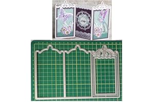 TINGZVEN 3Pcs Frame Metal Die Cuts, Three-Layer Loose-Leaf Frame Cutting Dies Cut Stencils for DIY Scrapbooking Cards Decorative Embossing Paper Dies for Scrapbooking Card Making