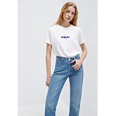 Miav Baskılı Beyaz Tiş&ouml;rt Regular Fit/Normal Kesim 1610622-620