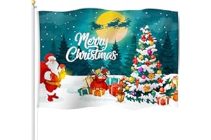 HESTYA Bandiera del Cortile del Giardino di Natale Bandiera della Casa in Poliestere a Doppia Faccia Bandiera Vintage per Decorazione Giardino Patio Prato Esterni, 3 x 5 Feet (Stile Classico)