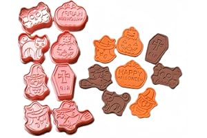 Yunguui Juego de cortadores de galletas de Halloween, 8 piezas, cortadores de galletas para Halloween, de plástico